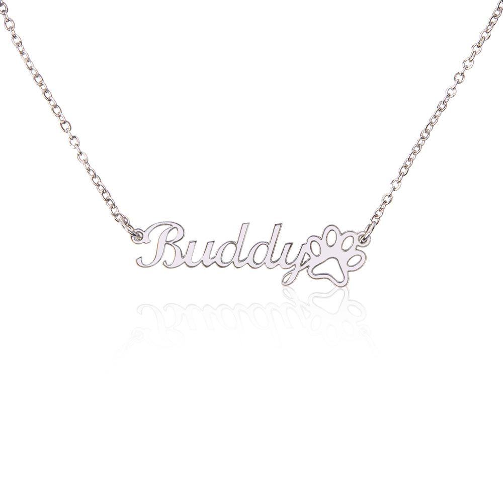 Name necklace & paw : Dog lover