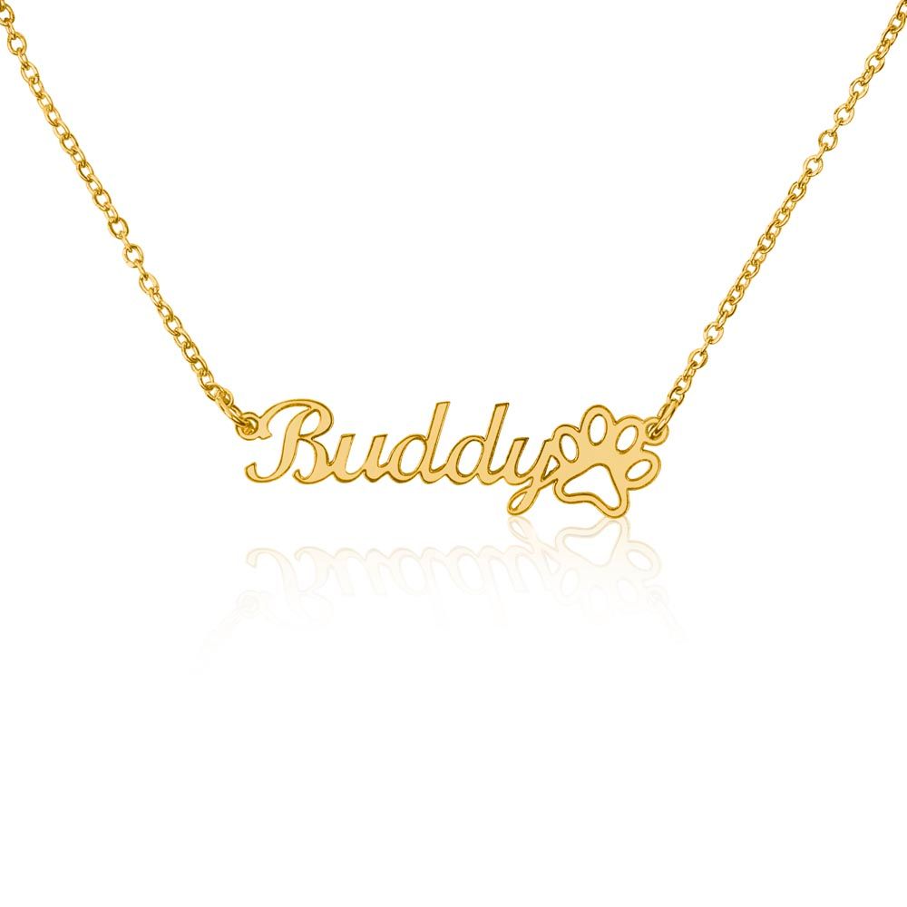 Name necklace & paw : Dog lover