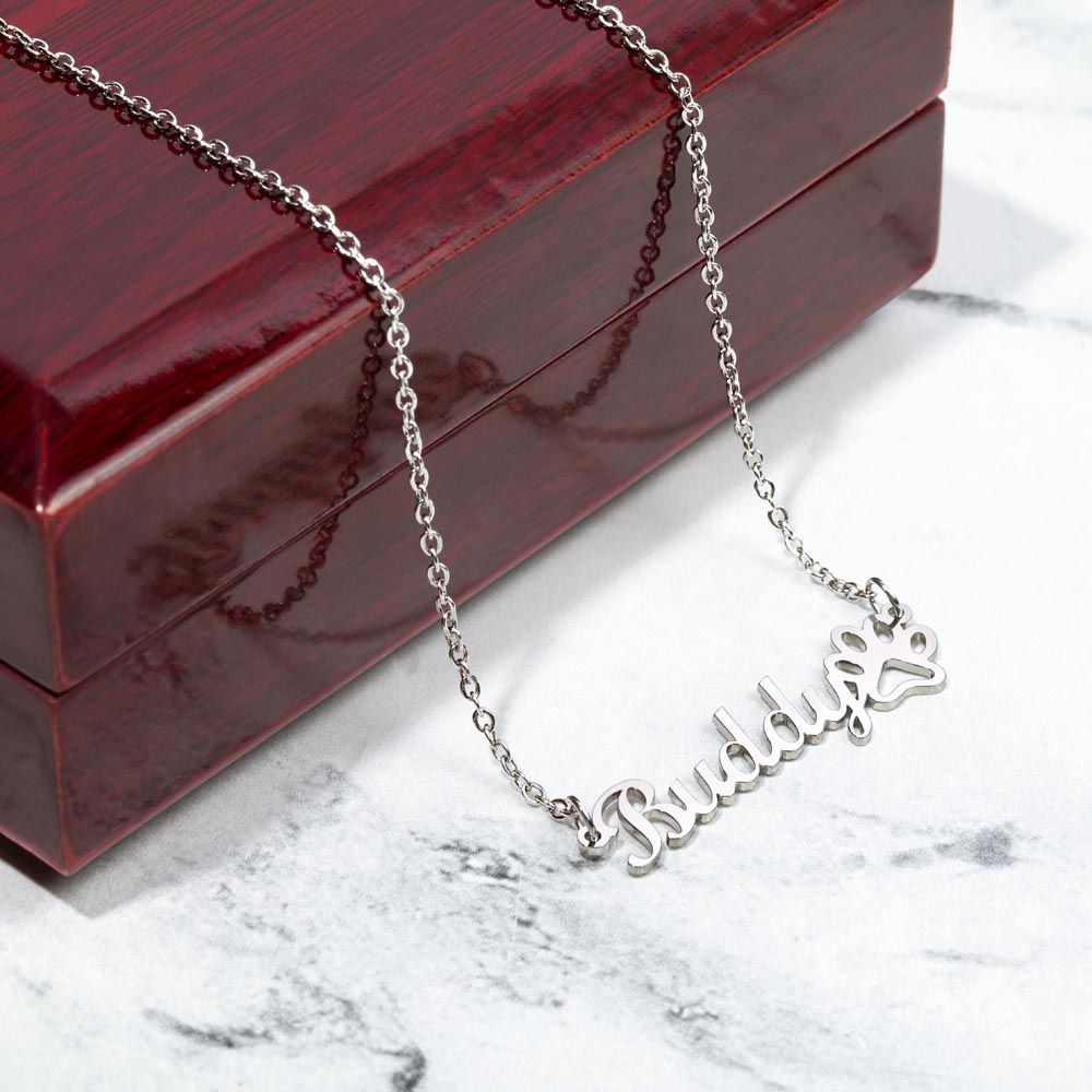 Name necklace & paw : Dog lover