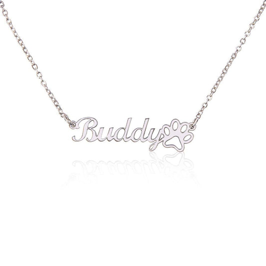 Name necklace & paw : Dog lover